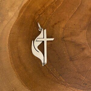 RETIRED James Avery Large Methodist Cross Pendant, Sterling Silver